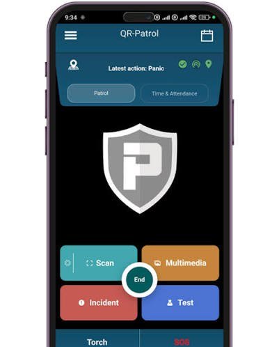 QR-Patrol mobile app home screen